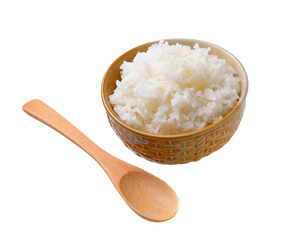 Fototapeta na wymiar rice in a bowl on transparent png