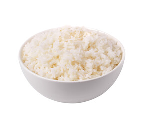 rice in a white bowl isolated on transparent png