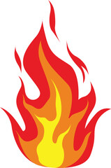 fire flames on white