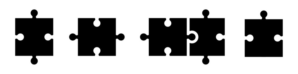 Puzzle grid vector icons set