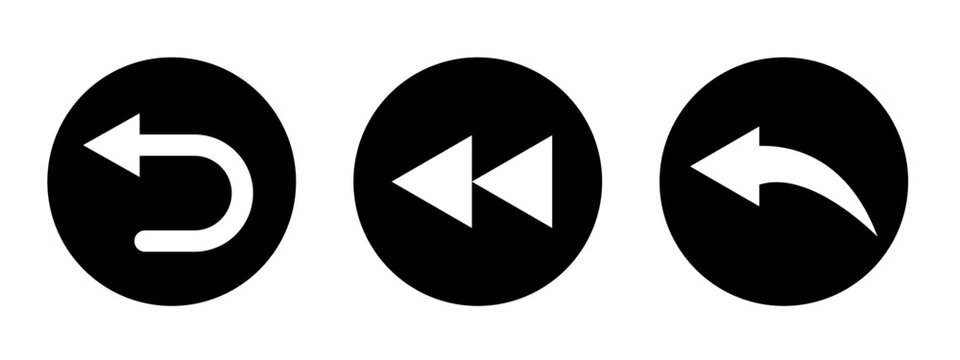 previous vector icons set