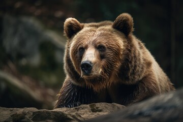 Obraz na płótnie Canvas Bear Bear, a large bear, resting. Generative AI