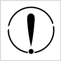 Exclamation mark icon black color, Vector Illustration for Icon, Symbol, Logo etc