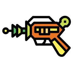 Space Gun filled outline icon style