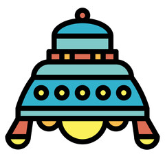 ufo filled outline icon style