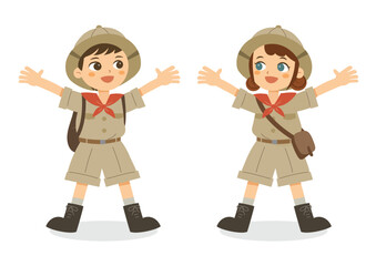 喜ぶ探検隊の子どもたち