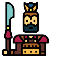 warrior filled outline icon style