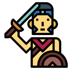 warrior filled outline icon style