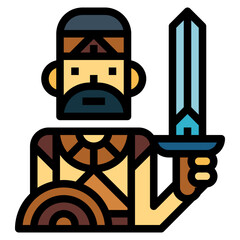 warrior filled outline icon style