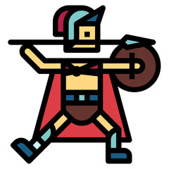warrior filled outline icon style