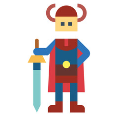 warrior flat icon style