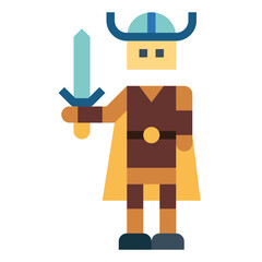 warrior flat icon style