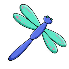 blue dragonfly, looks very pretty and cute