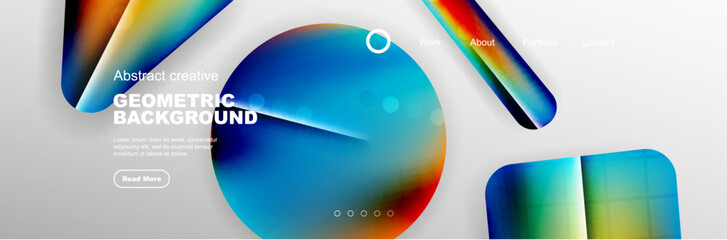 Bright glossy overlapping geometric shapes background. Vector Illustration For Wallpaper, Banner, Background, Card, Book Illustration, landing page