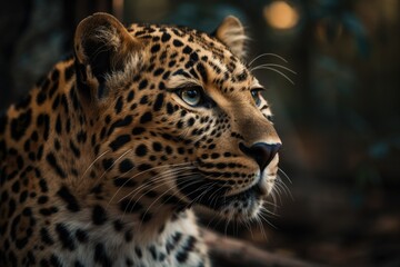 Plakat Leopard. Generative AI