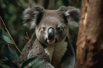 Fototapeta na wymiar Koala in the wild. Generative AI