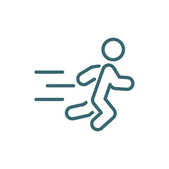 man running icon. Thin line man running icon from behavior and action collection. Outline vector isolated on white background. Editable man running symbol can be used web and mobile