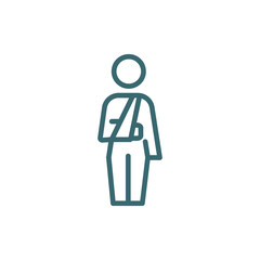 fracture arm icon. Thin line fracture arm icon from behavior and action collection. Outline vector isolated on white background. Editable fracture arm symbol can be used web and mobile