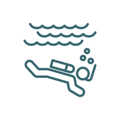 man diving icon. Thin line man diving icon from behavior and action collection. Outline vector isolated on white background. Editable man diving symbol can be used web and mobile