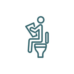 man at restroom icon. Thin line man at restroom icon from behavior and action collection. Outline vector isolated on white background. Editable man at restroom symbol can be used web and mobile