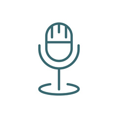 studio mic icon. Thin line studio mic icon from cinema and theater collection. Outline vector isolated on white background. Editable studio mic symbol can be used web and mobile