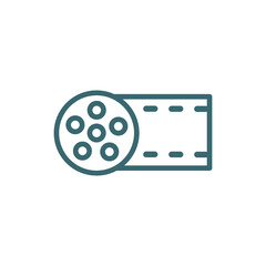 big film roll icon. Thin line big film roll icon from cinema and theater collection. Outline vector isolated on white background. Editable big film roll symbol can be used web and mobile