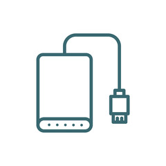 external hard drive icon. Thin line external hard drive icon from hardware and equipment collection. Outline vector isolated on white background.