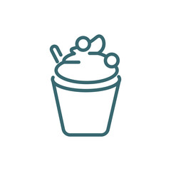 frozen yogurt icon. Thin line frozen yogurt icon from hotel and restaurant collection. Outline vector isolated on white background. Editable frozen yogurt symbol can be used web and mobile
