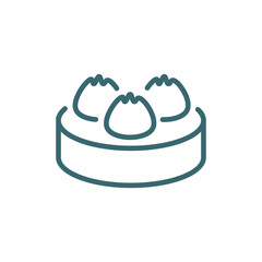 dim sum icon. Thin line dim sum icon from hotel and restaurant collection. Outline vector isolated on white background. Editable dim sum symbol can be used web and mobile