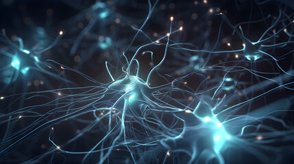 Scientific illustration of many neurons