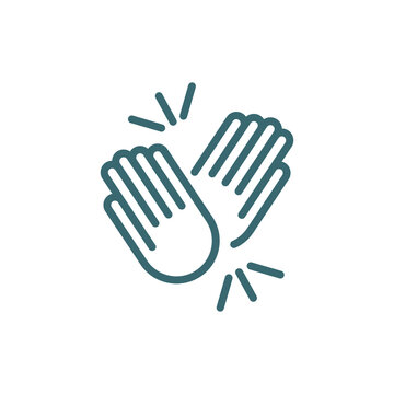 high five icon. Thin line high five icon from humans and behavior collection. Outline vector isolated on white background. Editable high five symbol can be used web and mobile