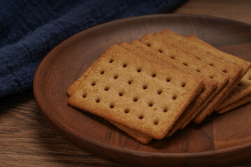A stack of coffee flavored crackers
