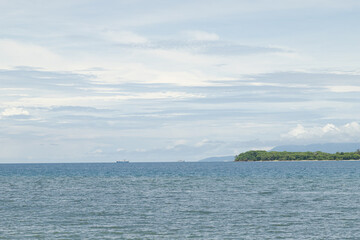 Fototapeta na wymiar Lombok and Gili Air islands, overcast, cloudy day, sky and sea. Sunny day