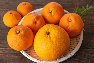 笊に盛ったミカン