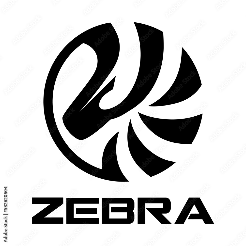 Wall mural Modern african zebra logo. Vector illustration.