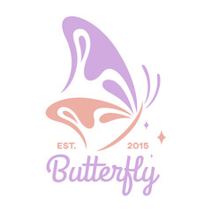 Modern color butterfly logo. Vector illustration.