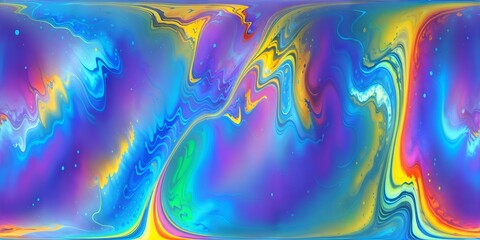 Photo of an abstract painting with blue, yellow, and purple hues