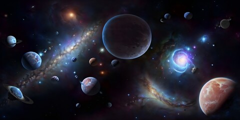 Obraz na płótnie Canvas Photo of planets in the night sky