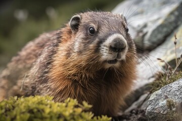 A close up of a marmot. Generative AI