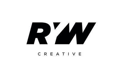 RYW letters negative space logo design. creative typography monogram vector	