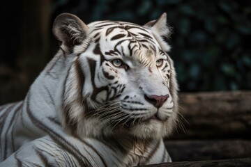 Portrait of a white tiger. Generative AI