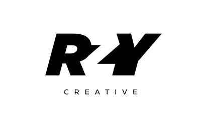 RZY letters negative space logo design. creative typography monogram vector	