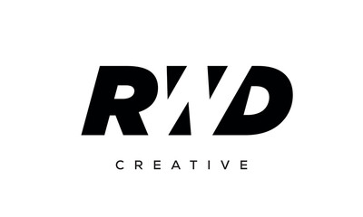 RWD letters negative space logo design. creative typography monogram vector	