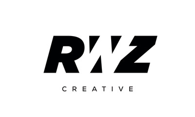 RWZ letters negative space logo design. creative typography monogram vector	