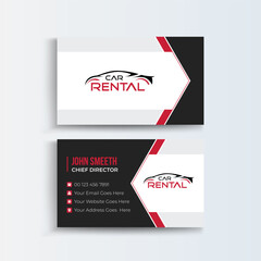 Car Rental Modern Clean Creative Business Card Design, Professional Visiting Card design,