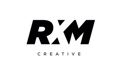 RXM letters negative space logo design. creative typography monogram vector	