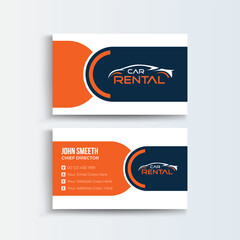 Obraz premium Car Rental Modern Clean Creative Business Card Design, Professional Visiting Card design,