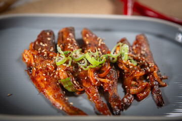 Today's dinner is braised fish and grilled fish