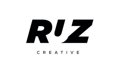 RUZ letters negative space logo design. creative typography monogram vector	