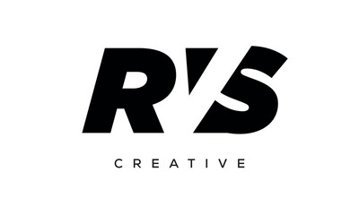 RVS letters negative space logo design. creative typography monogram vector	